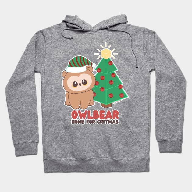 Owlbear Home for Critmas (Christmas // D20) Hoodie by whimsyworks